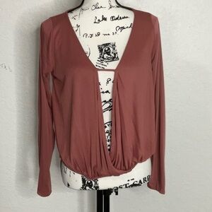 551- Lulus NWT Dusty Pink Long Sleeve Top, Size Medium